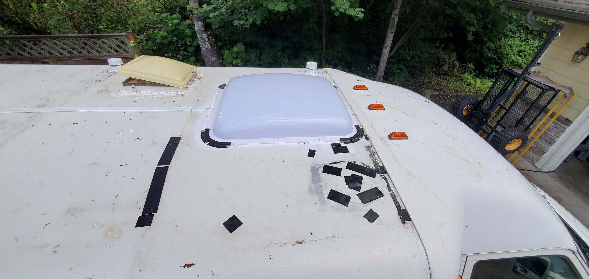 a small portion of the leaks, temped with tape.