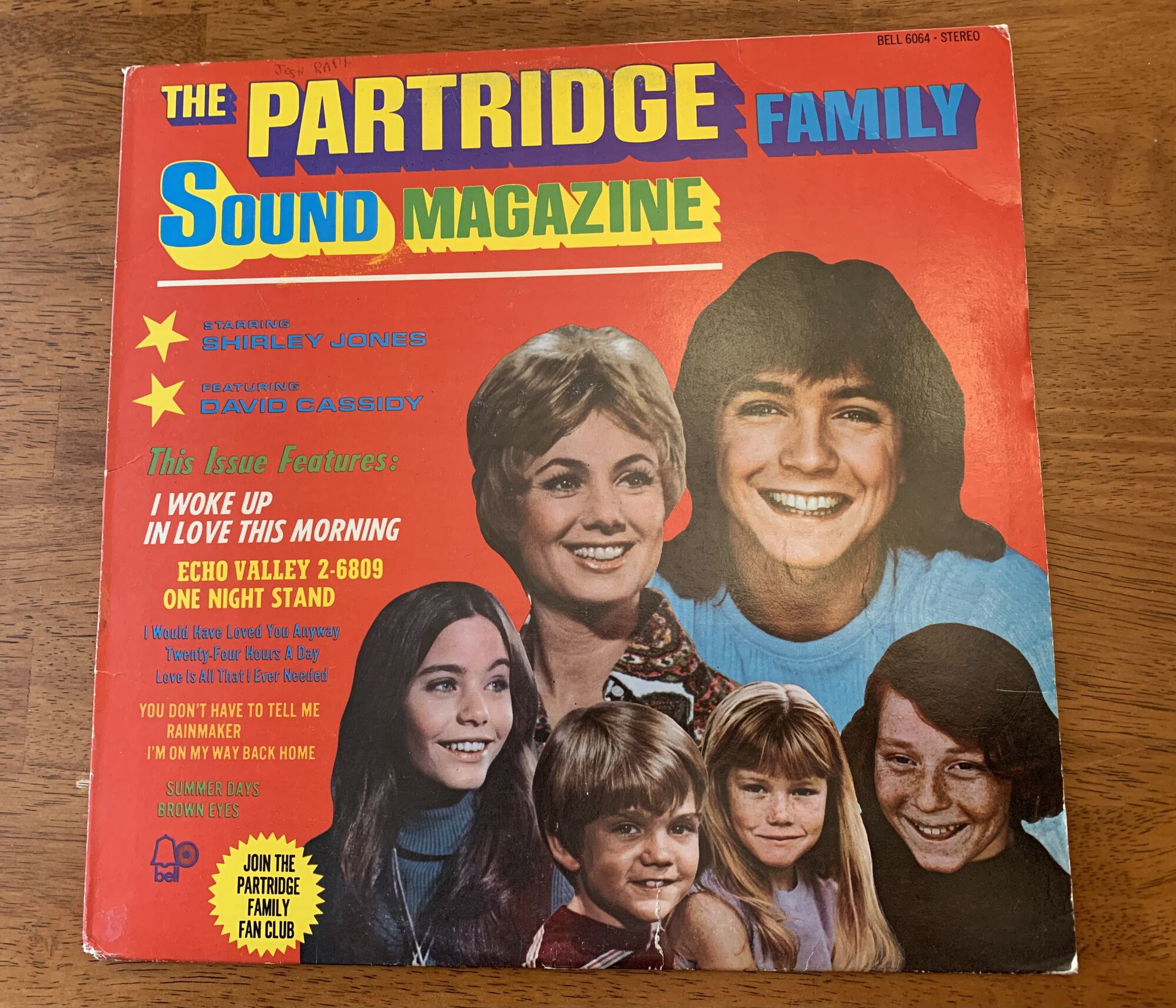 Fan club info on the back