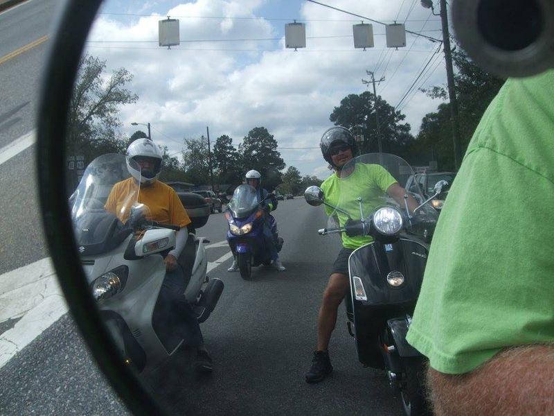 My GTS riding with the big maxi-scooters...