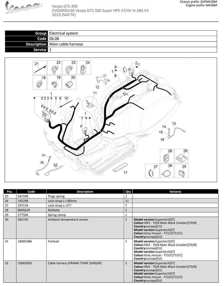 Modern Vespa Where IS the HPE Supertech air temperature sensor located?