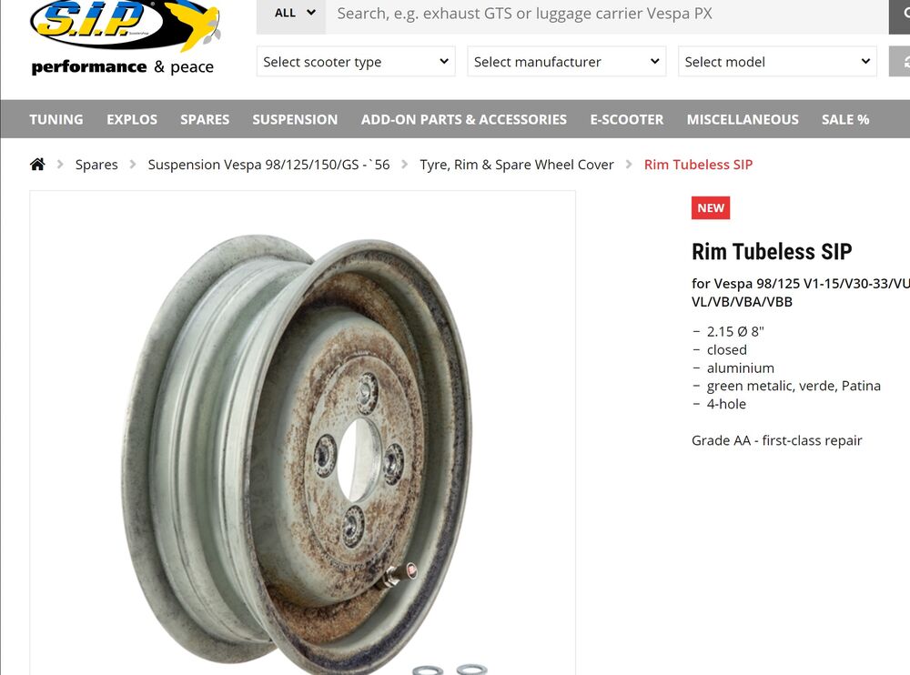 Rust Rim Gifu Modern Vespa : SIP selling pre-rusted rims