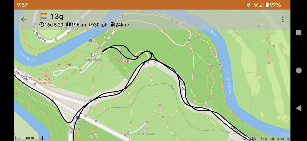 30kph for that little detour