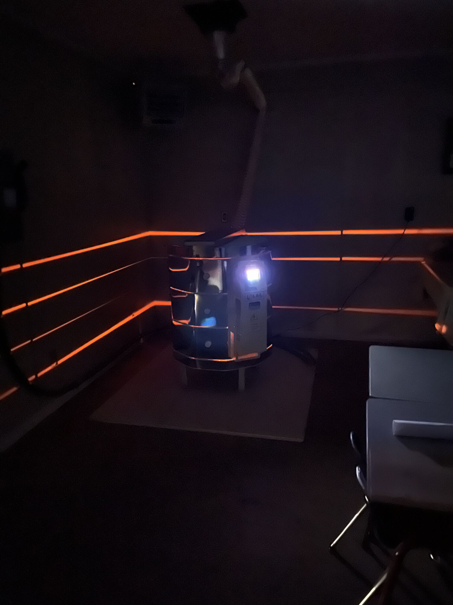 Our first kiln during a glaze fire.