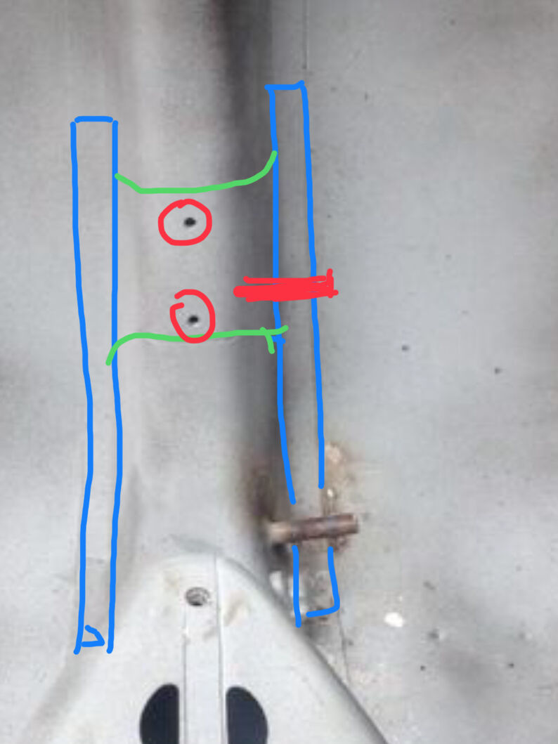 Possibly brackets thru floor