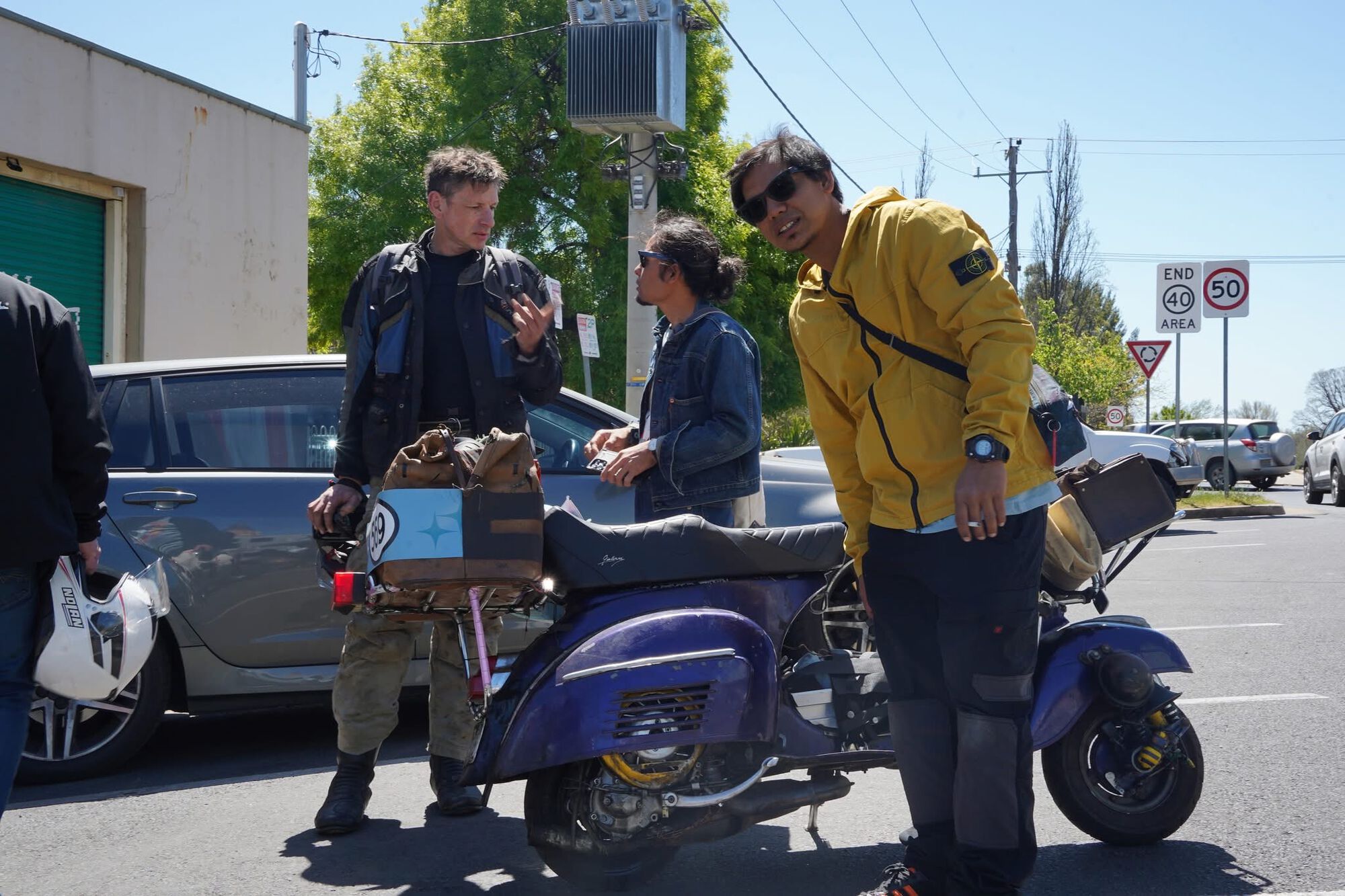 Support Crew checking out how Speedy lasted or if it survived