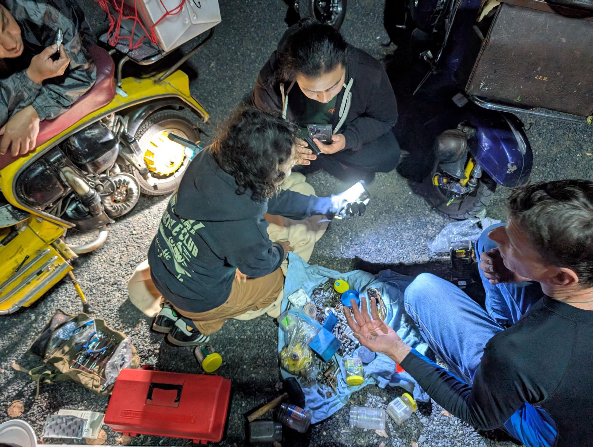 I went for a midnight walk & ended up fixing scooters.