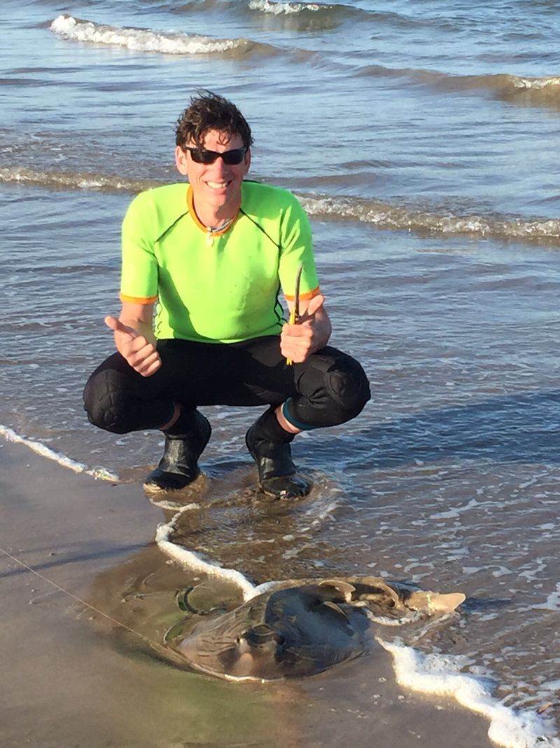 Another passion... Fishing, primarily Surf Casting.
Banjo Shark... There were a pile of them later, even gigger