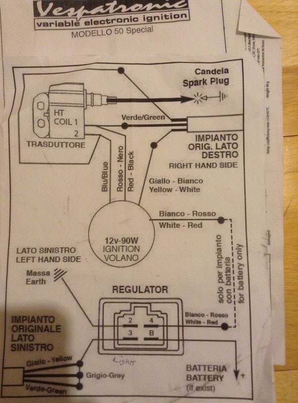 Modern Vespa : Wiring help- confused!