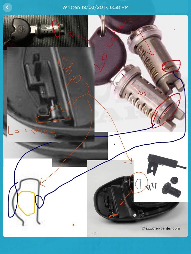 Modern Vespa seat lock broken how can I fix it?