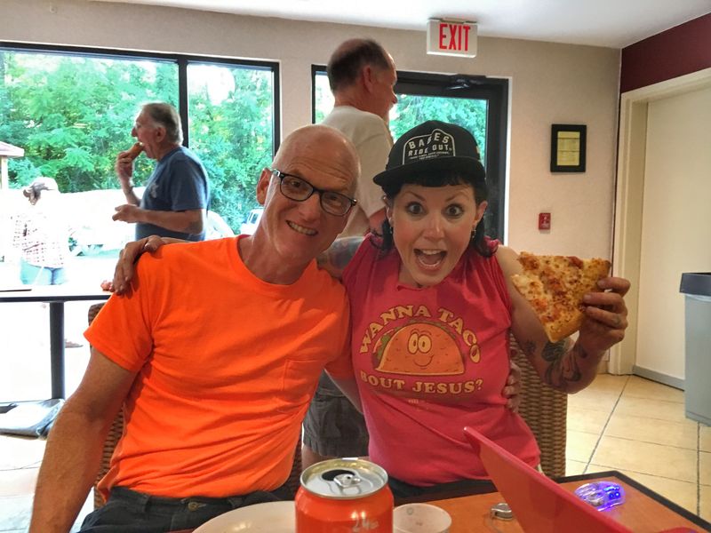 Charlie and Pam, competing for the "Most Ebullient" prize.