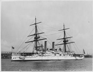 USS Boston, an interesting ship w/3500 HP AND sails. This idea may be coming back!