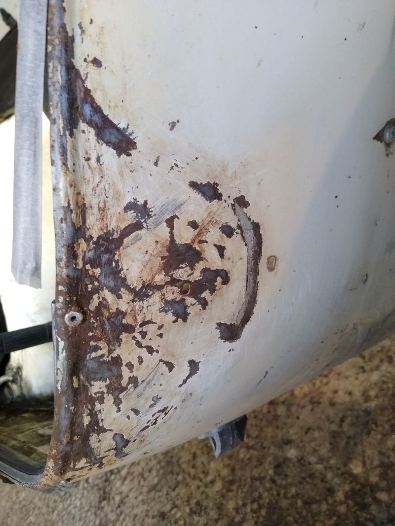 had nice bashes like this on both sides
pounded out 'pretty good'