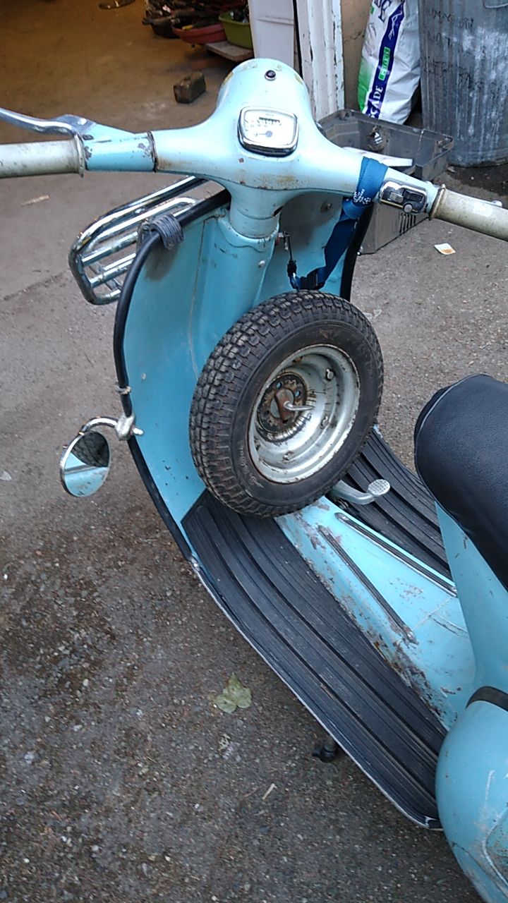 Also a spare tire mount...

And now two tires that hold air, I'd forgotten how much fun this little bomber is to ride!!!