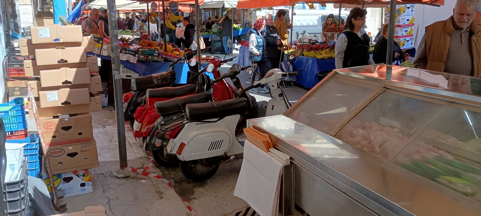 There's interesting foot traffic all day long and occasional questions and interesting stories about current Vespas and in the past