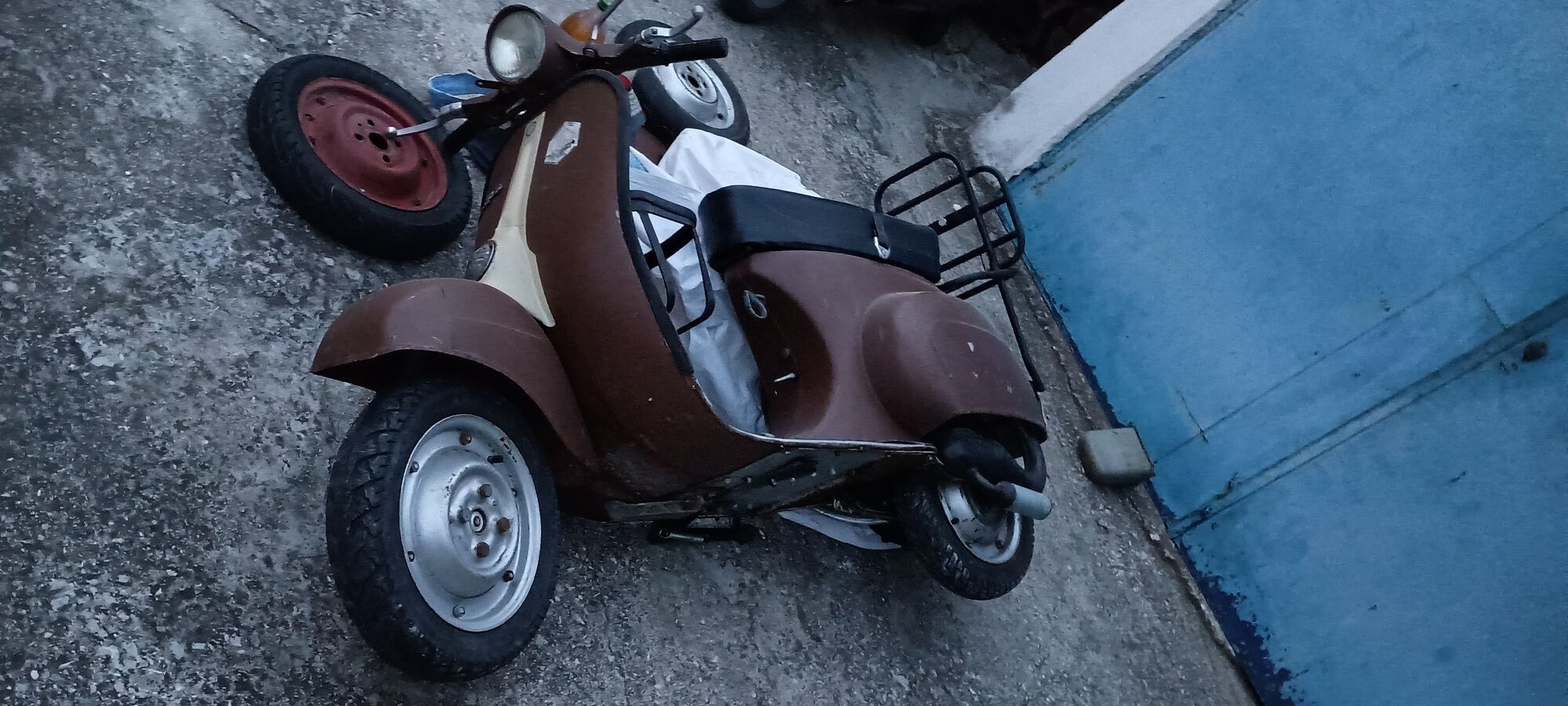 Changed the tire, stood it up and kicked it a bunch. Pulled the plug to check for spark(yep) & had to give a little prime thru spark plug hole.