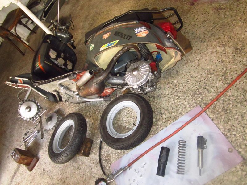 I had to cut and weld the header pipe because the PK has a cavity underneath in front of the motor the muff tucks up into.