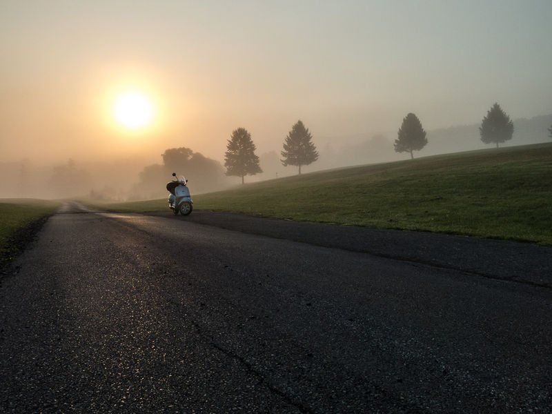 My Vespa GTS250ie near Tussey Mountain in Central Pennsylvania.