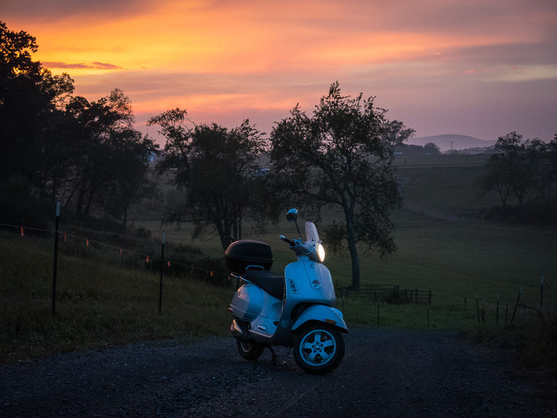 Vespa GTS250ie on the far north side of Penn State's University Park campus.