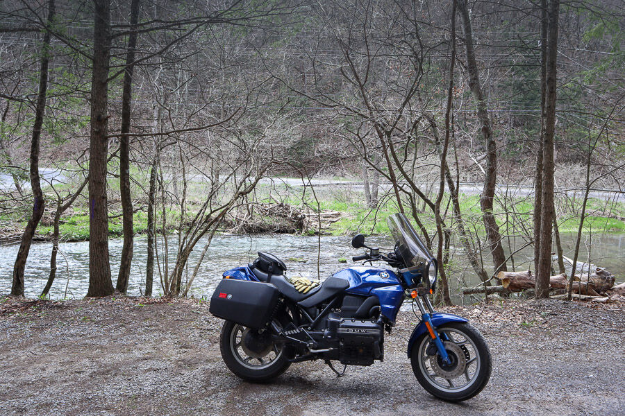 My 1992 BMW K75.  Fun to ride but it is no Vespa GTS.  The Vespa is far more comfortable and manueverable.