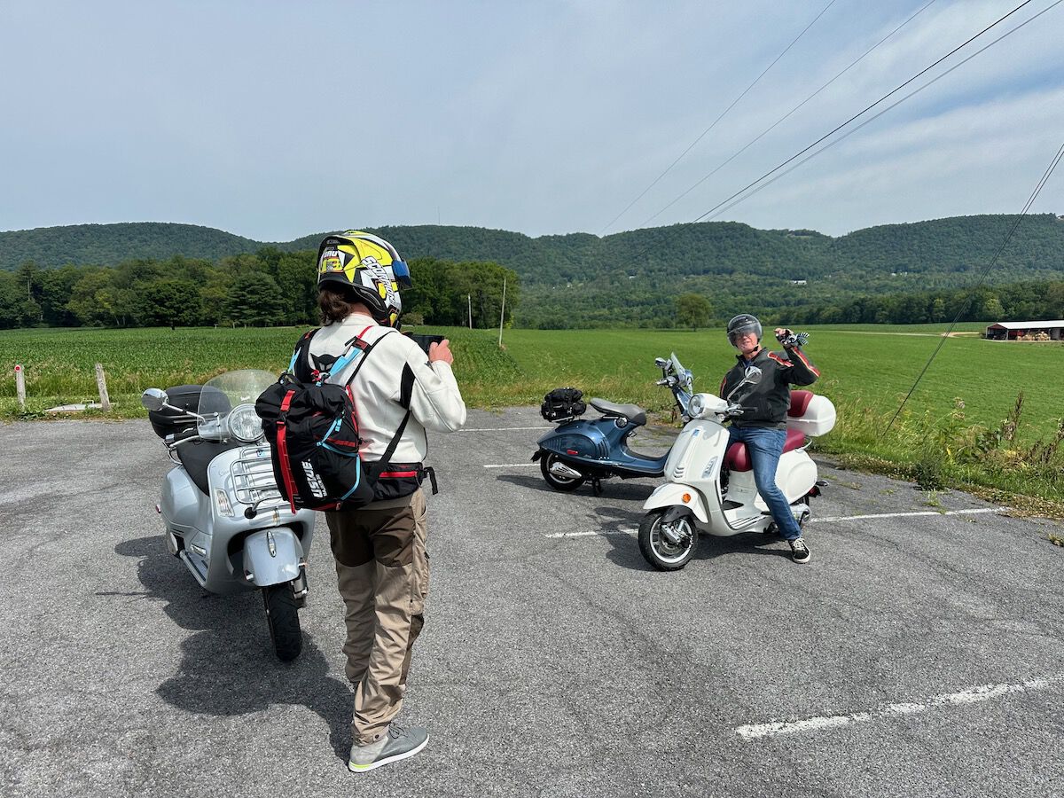 Eric documenting the second day ride as Paul and I escort him westward.