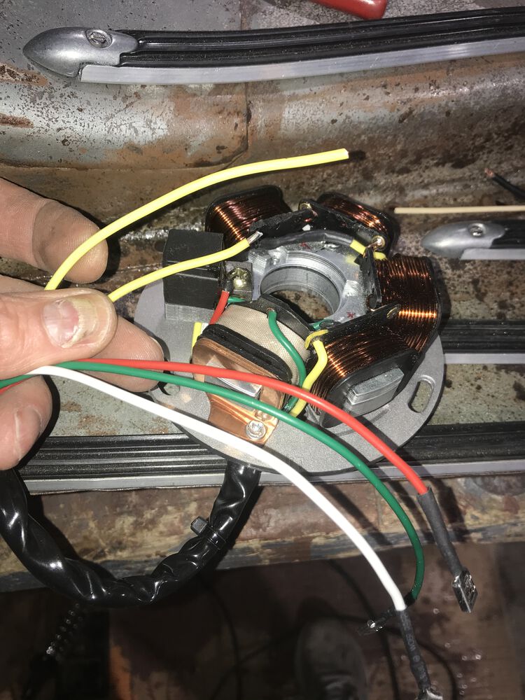 i floated the ground with a yellow wire. I used a second yellow wire to replace the original blue wire.