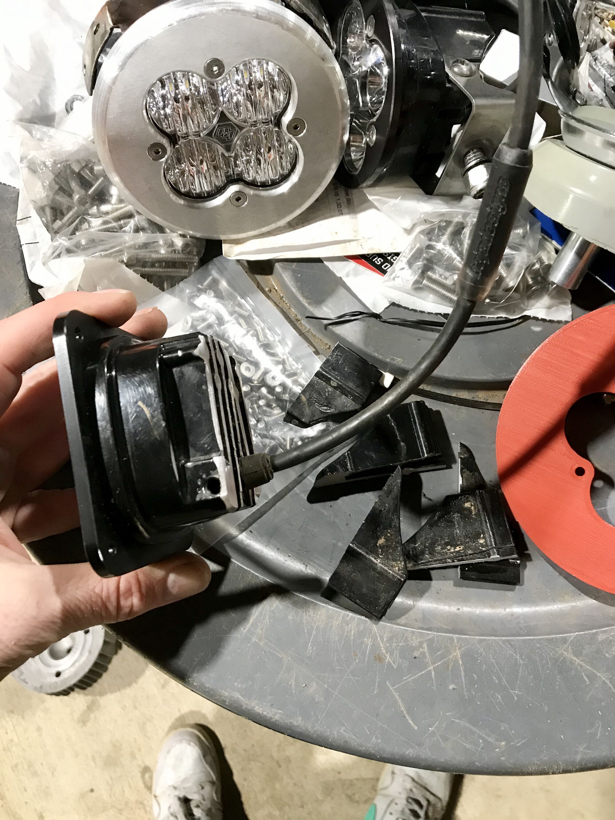 Pretty sure cutting all the cooling fins off the LED housing voided the lifetime warranty