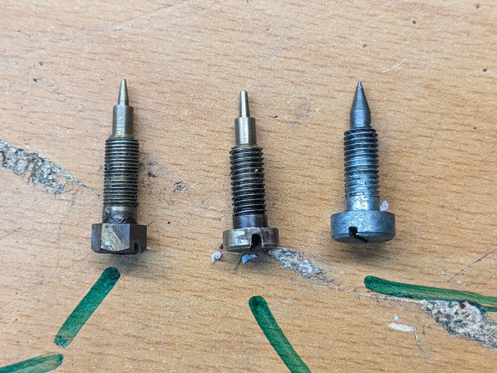 note the thread pitch differences