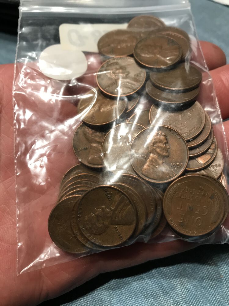 the sack of 1958 "wheat" pennies that i WAS going to use.
