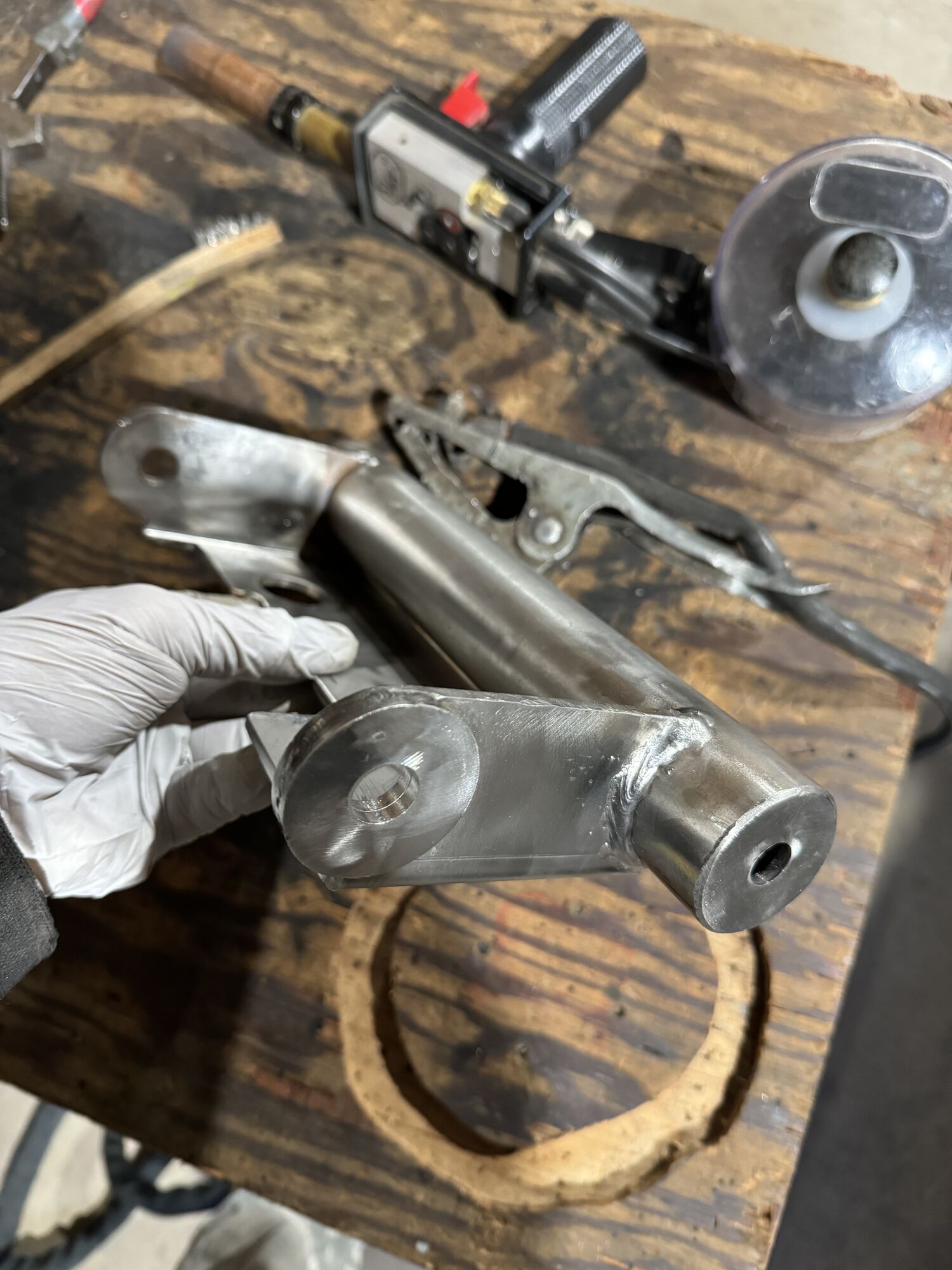 all welded back together to exactly where i want it
