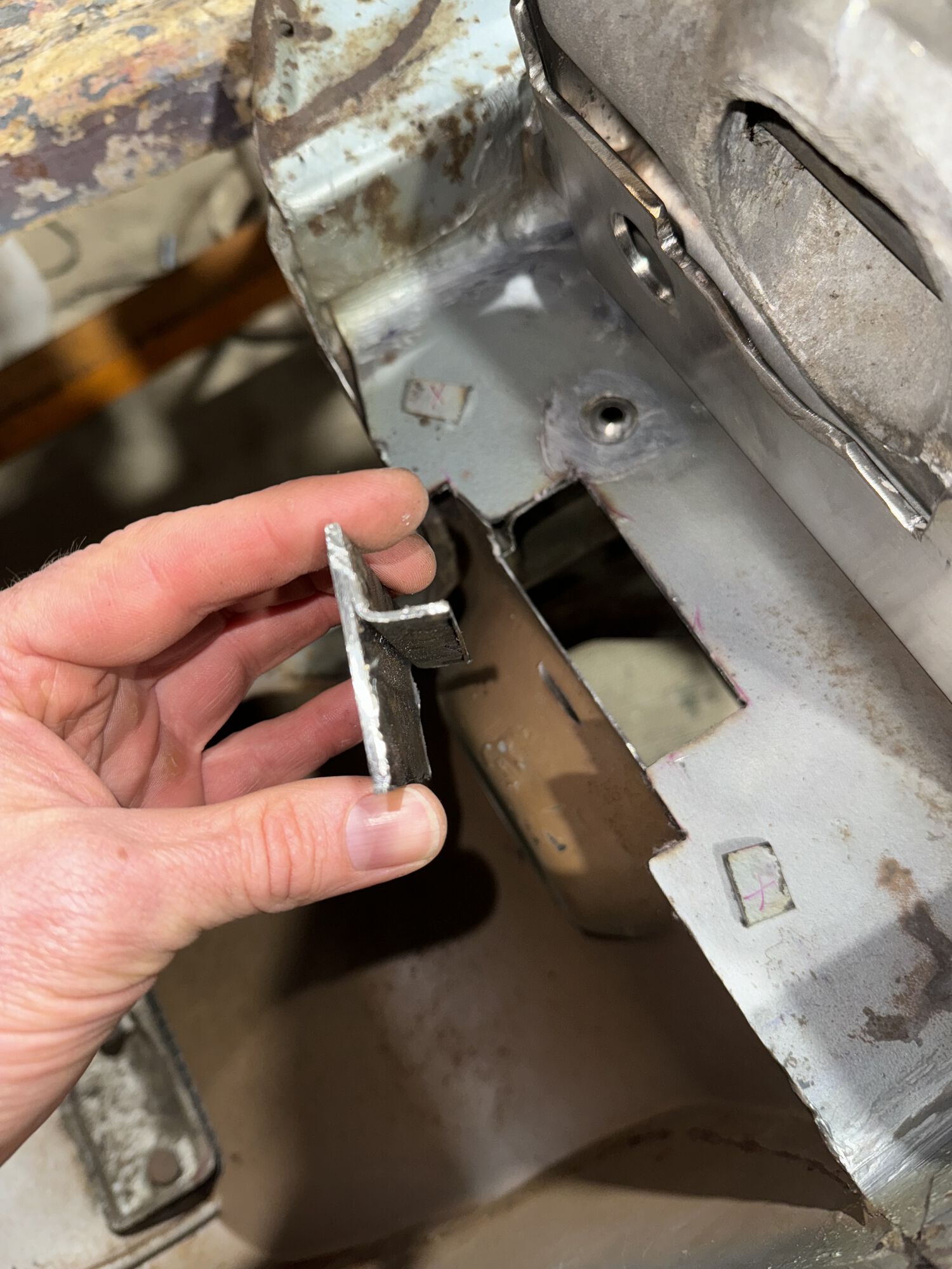 had to section out a piece of the frame for the ridges on the engine's swingarm to have enough clearance