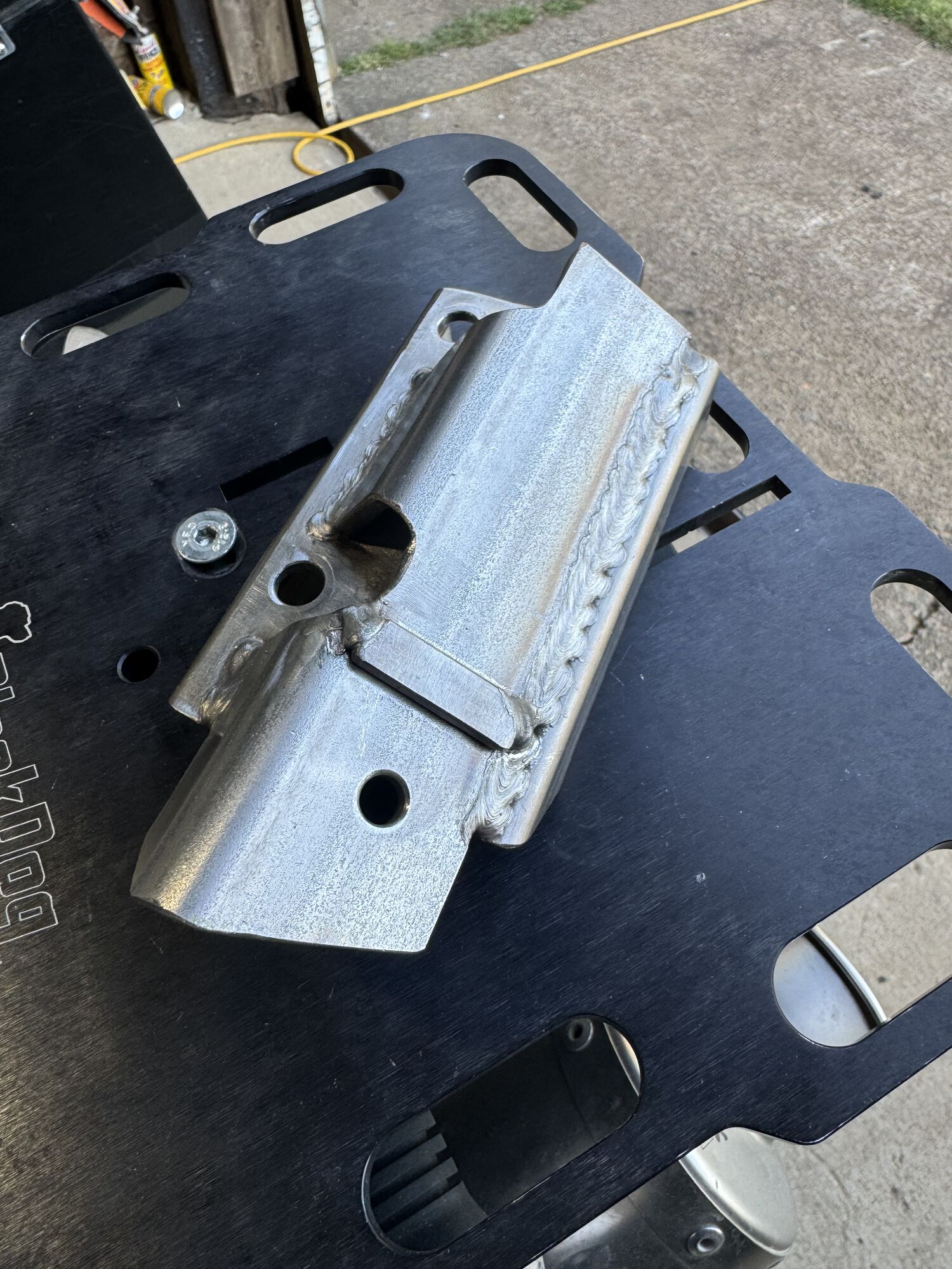spool gun with tri-mix gas to weld the two pieces together