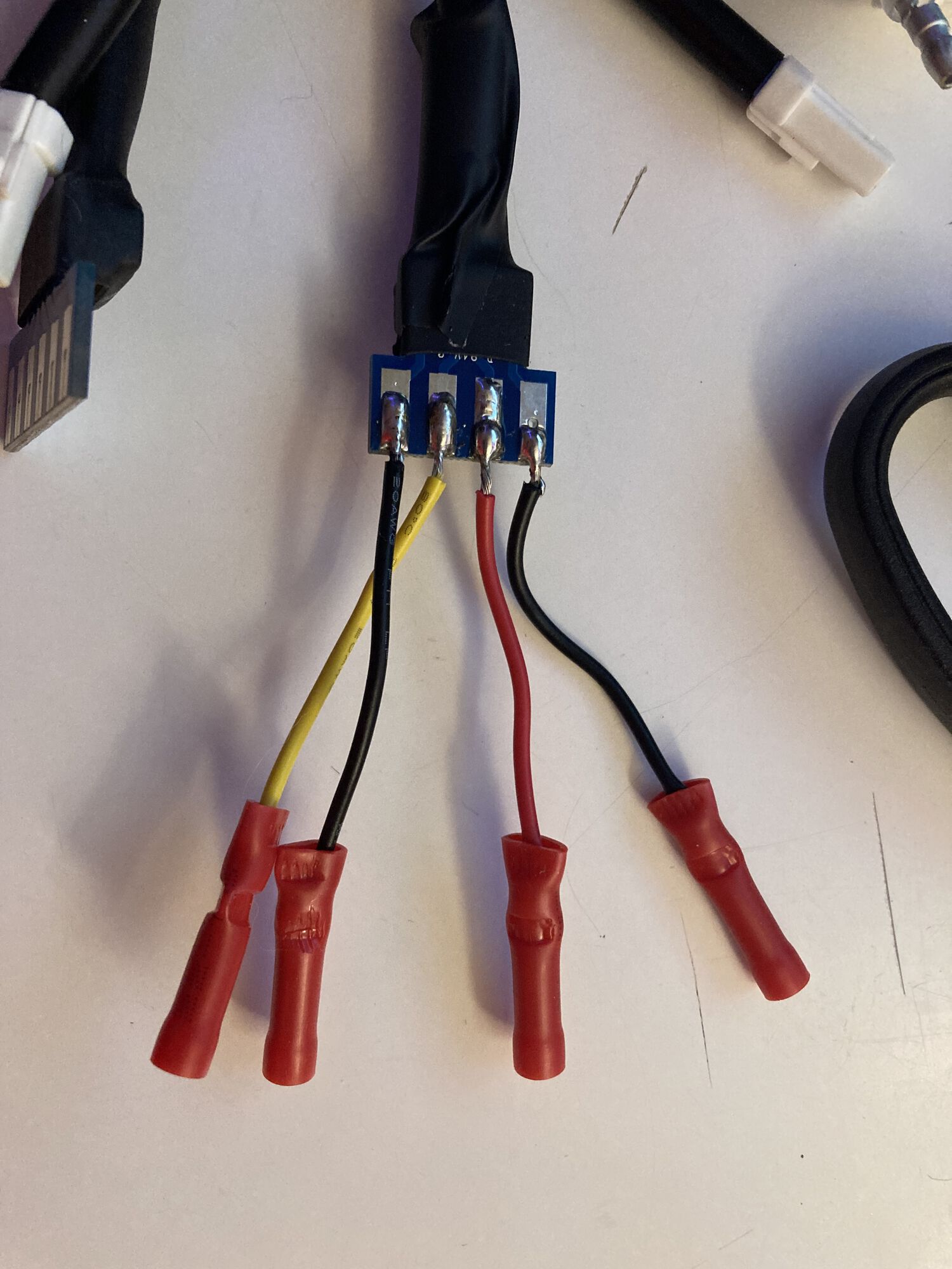 PCB wired and ready to be connected to wires in the scoot in the AM (EST US)