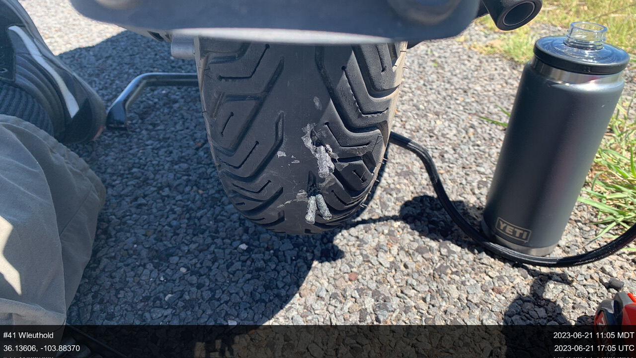 Flat tire in the middle of nowhere. Glad I had the kit.