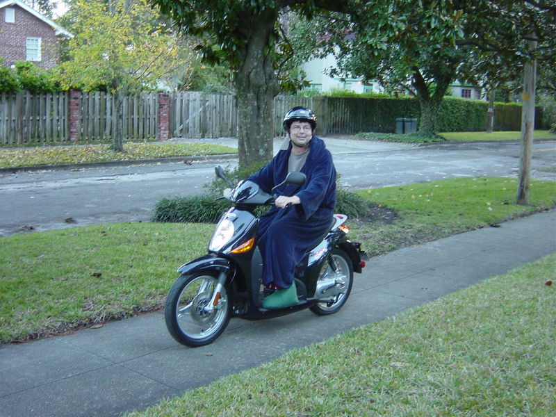 Me on my Christmas present in 2002.  I rode around the neighborhood in that outfit.