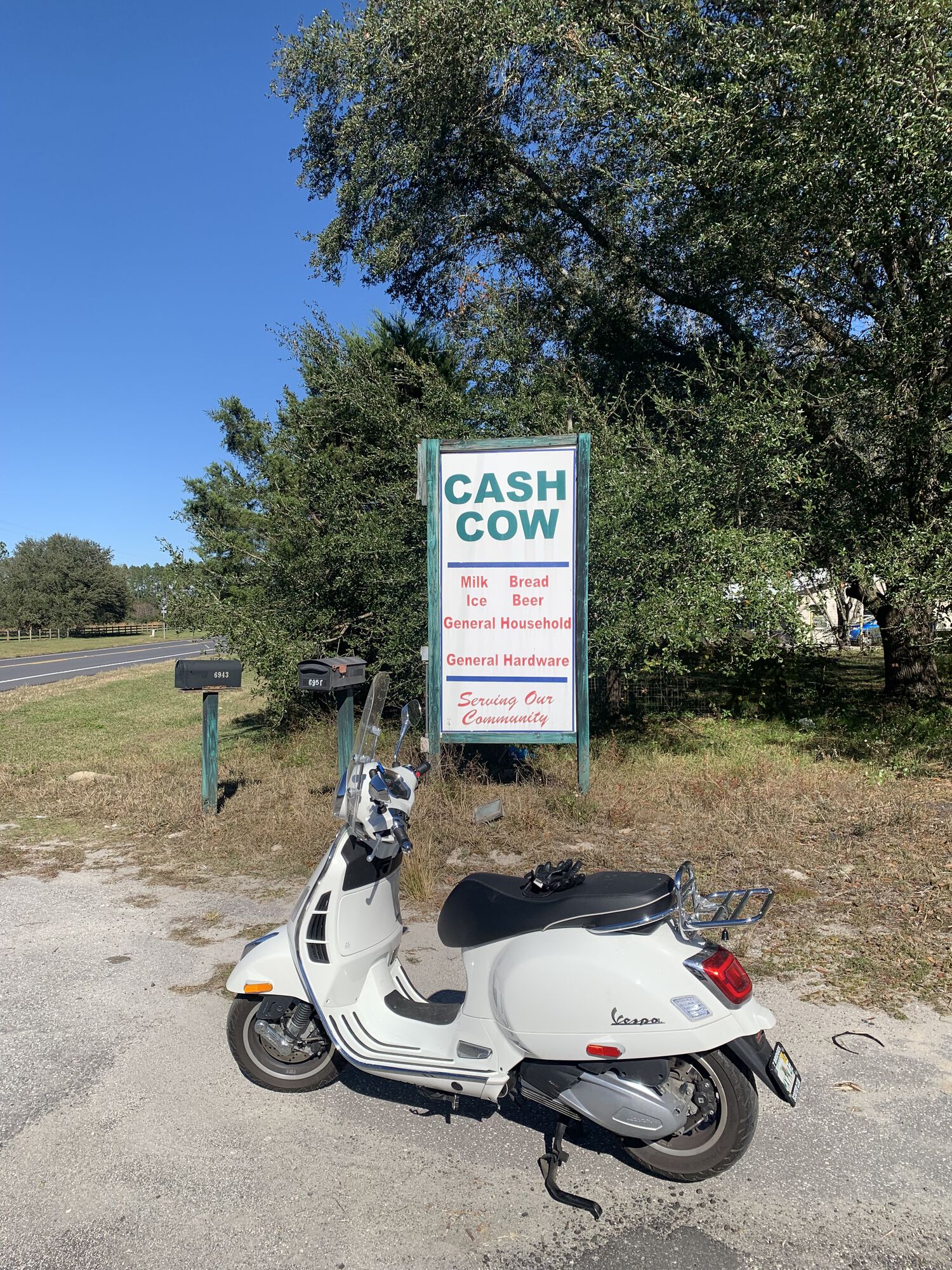 I rode Ghost, the scooter Lostboater left for me, and stopped by my other forum name sign on the way home.