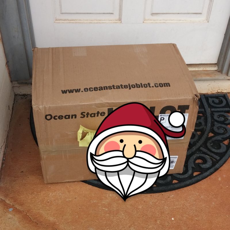 Arrived on my doorstep at 7:40am despite having the wrong house #. Huzzah! Had to drag it inside and go to work without opening it.