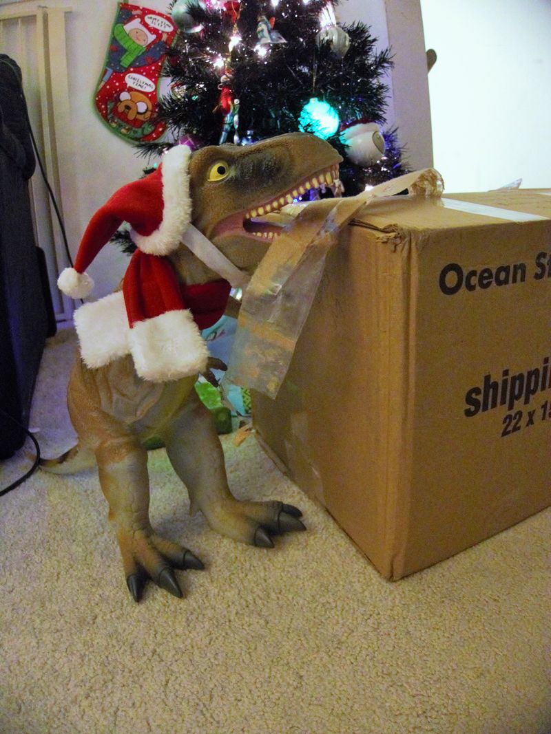 Tonight: Christmas T-Rex does all the work